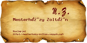 Mesterházy Zoltán névjegykártya